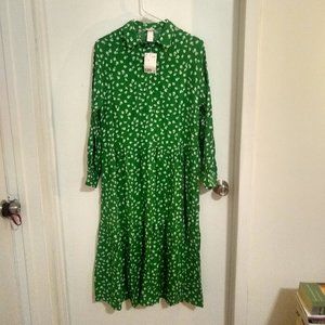 NWT H&M floral, tiered oversize maxi dress